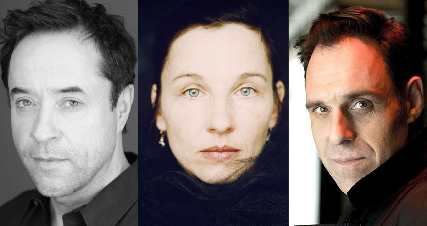 Porträtaufnahmen der drei Schauspieler*innen als Collage
