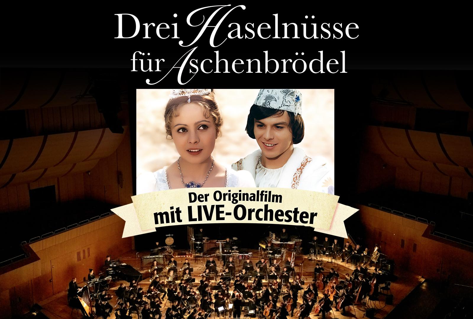 The film's cover and title are emblazoned on a photograph showing a symphony orchestra in a concert hall.