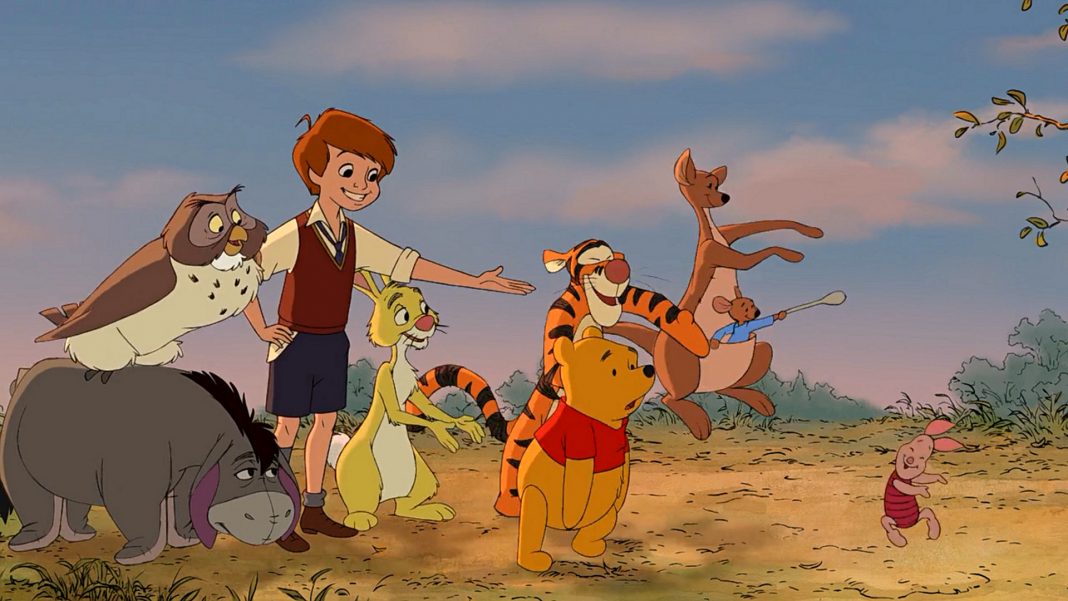 Eine Zeichnung mit einem Jungen und vielen Tieren, die gemeinsam zuschauen, wie ein kleines Ferkel tanzt.